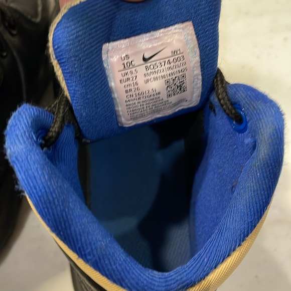 Nike Manoa Black Blue Leather Traction High Top Sneaker Boots Kids Youth 10C - Picture 7 of 8